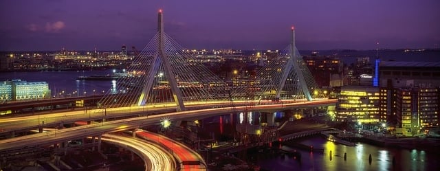 Boston at night Massachusetts grid improvements